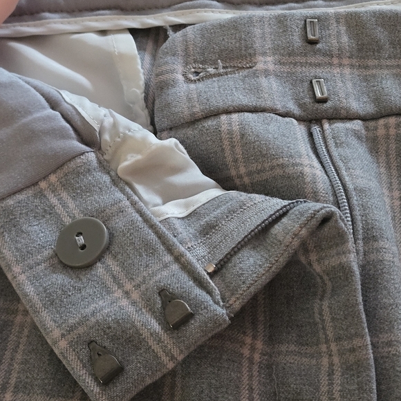 Express Columnist Gray Plaid Barely Boot Pants Size 4R MidRise Stretch 4 Pockets - Picture 13 of 16